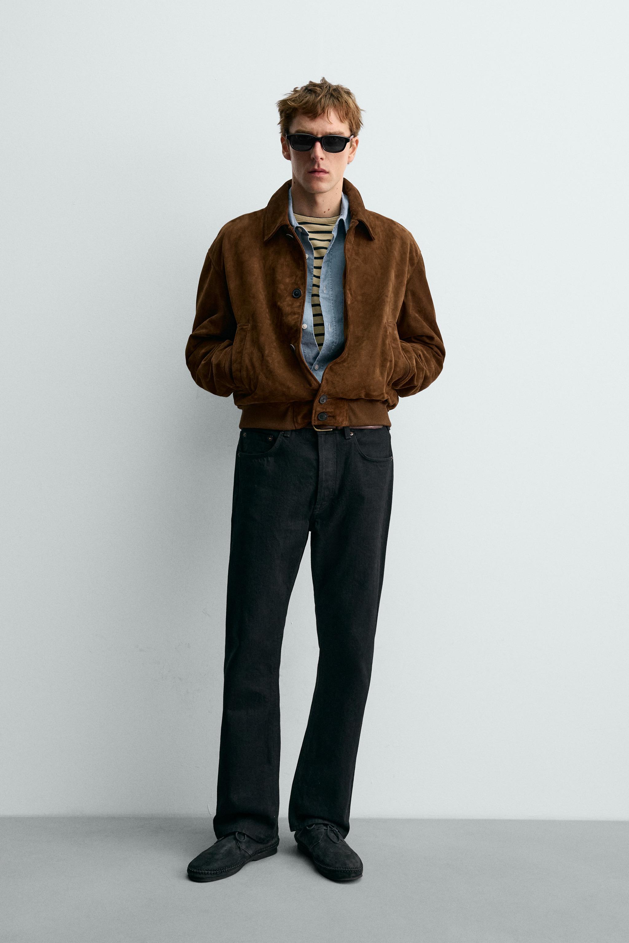 AARON LEVINE X ZARA CROPPED SUEDE LEATHER JACKET
